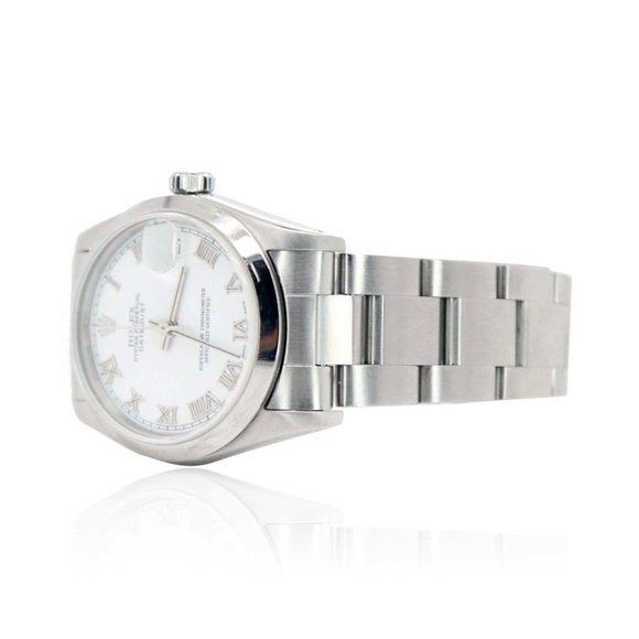 ROLEX DATEJUST LADIES WHITE ROMAN DIAL STAINLESS STEEL SMOOTH OYSTER WATCH 78240 - Picture 3 of 9